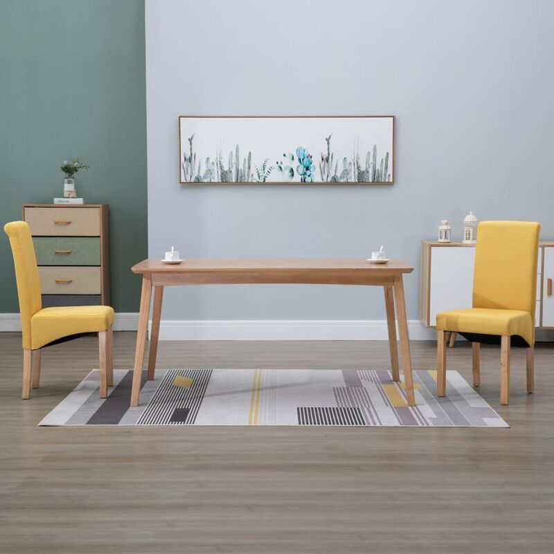 

Happyshopping - Sillas de comedor 2 unidades de tela amarilla