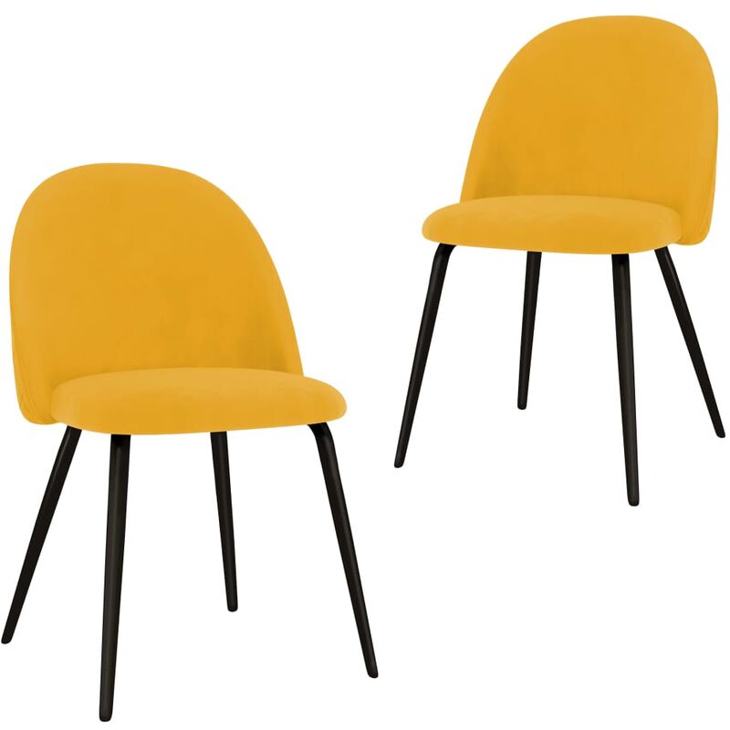 

Sillas de comedor 2 unidades de tela amarilla