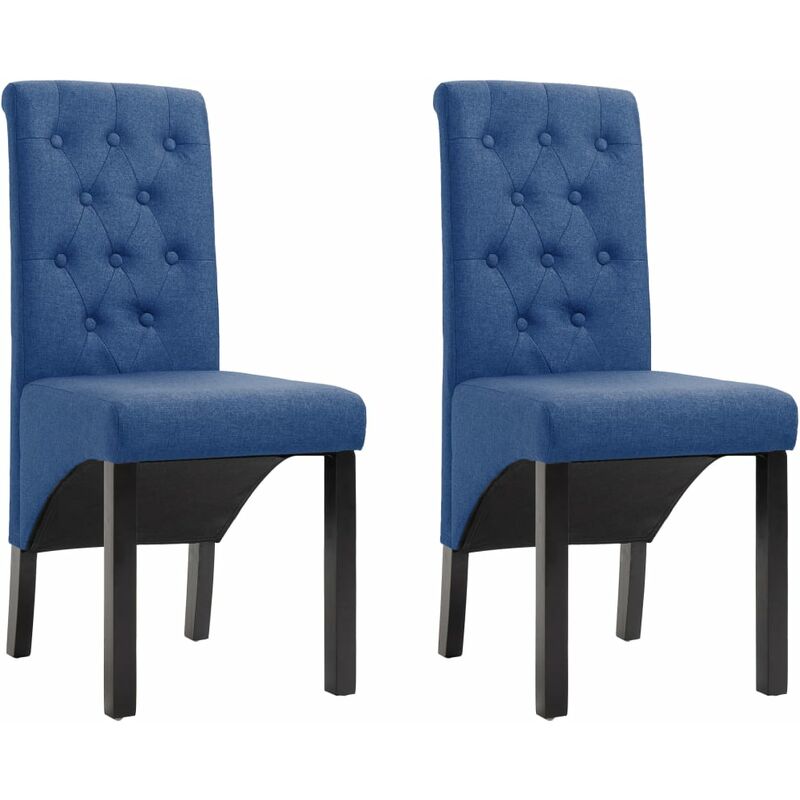 

Sillas de comedor 2 unidades de tela azul