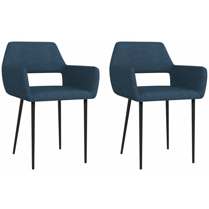 

Sillas de comedor 2 unidades de tela azul - Azul