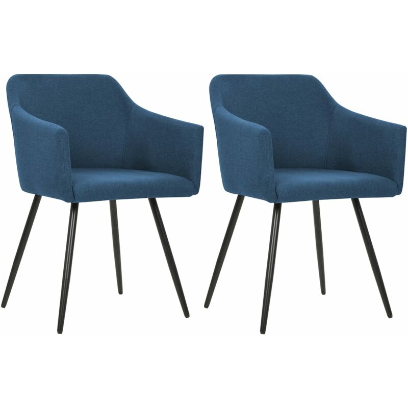 

Sillas de comedor 2 unidades de tela azul - Azul