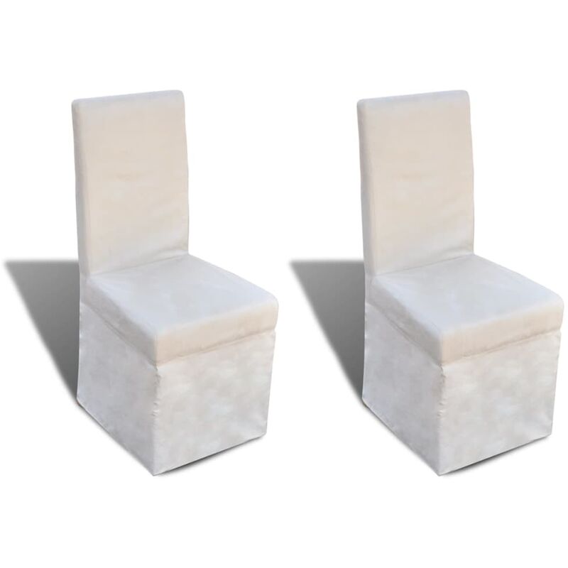 

Sillas de comedor 2 unidades de tela blanco crema - Crema