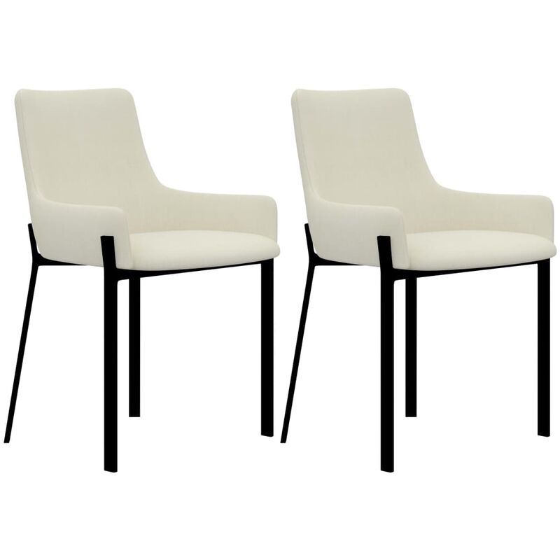 

Happyshopping - Sillas de comedor 2 unidades de tela color crema
