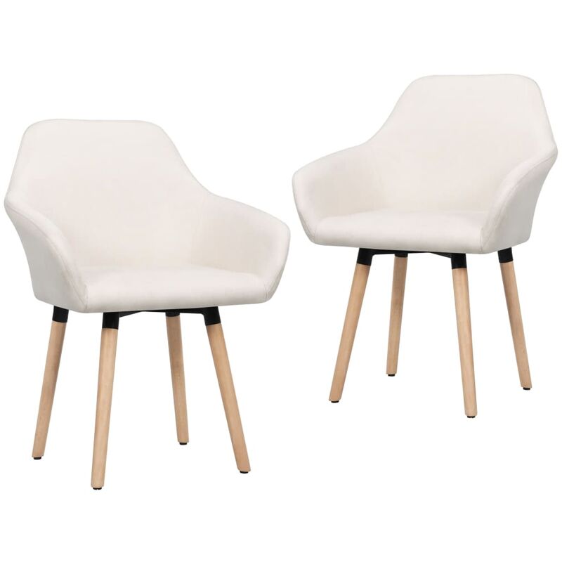 

Sillas de comedor 2 unidades de tela color crema