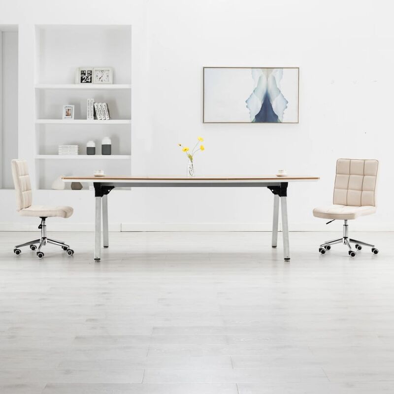 

Sillas de comedor 2 unidades de tela color crema