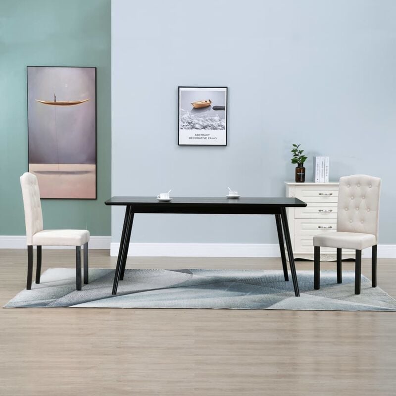 

Sillas de comedor 2 unidades de tela color crema