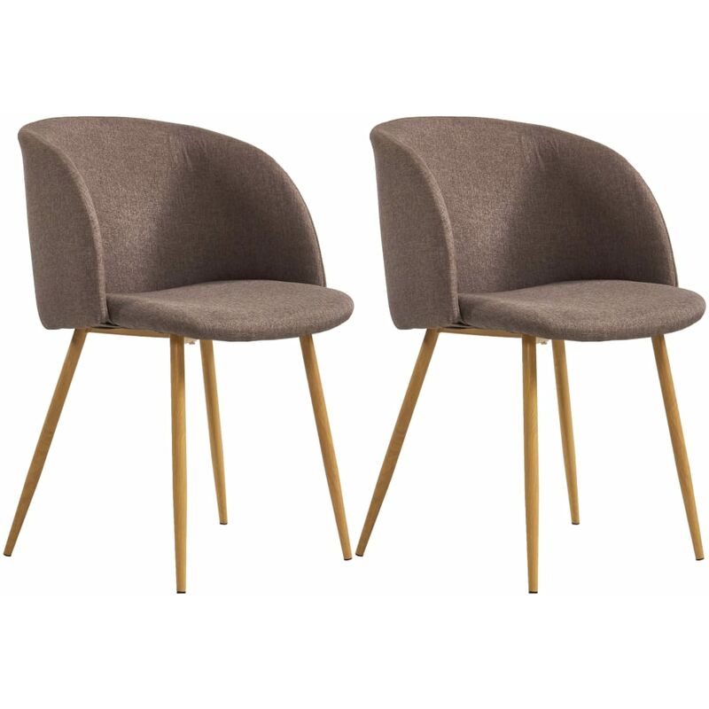 

vidaXL Sillas de Comedor 2 Unidades Tela Marrón - Marrón