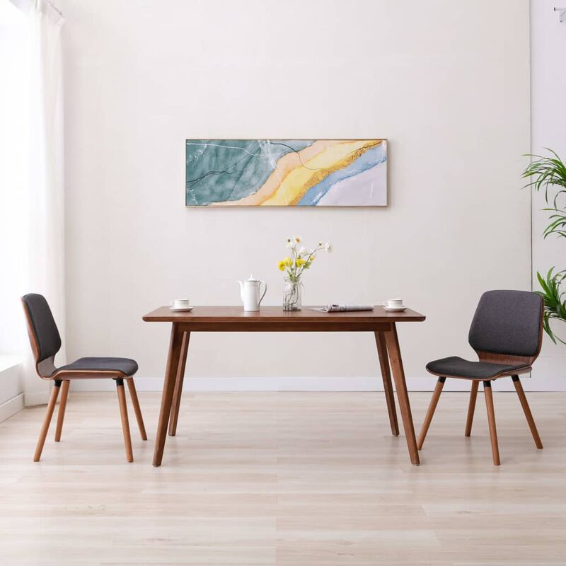 

Sillas de comedor 2 unidades de tela gris
