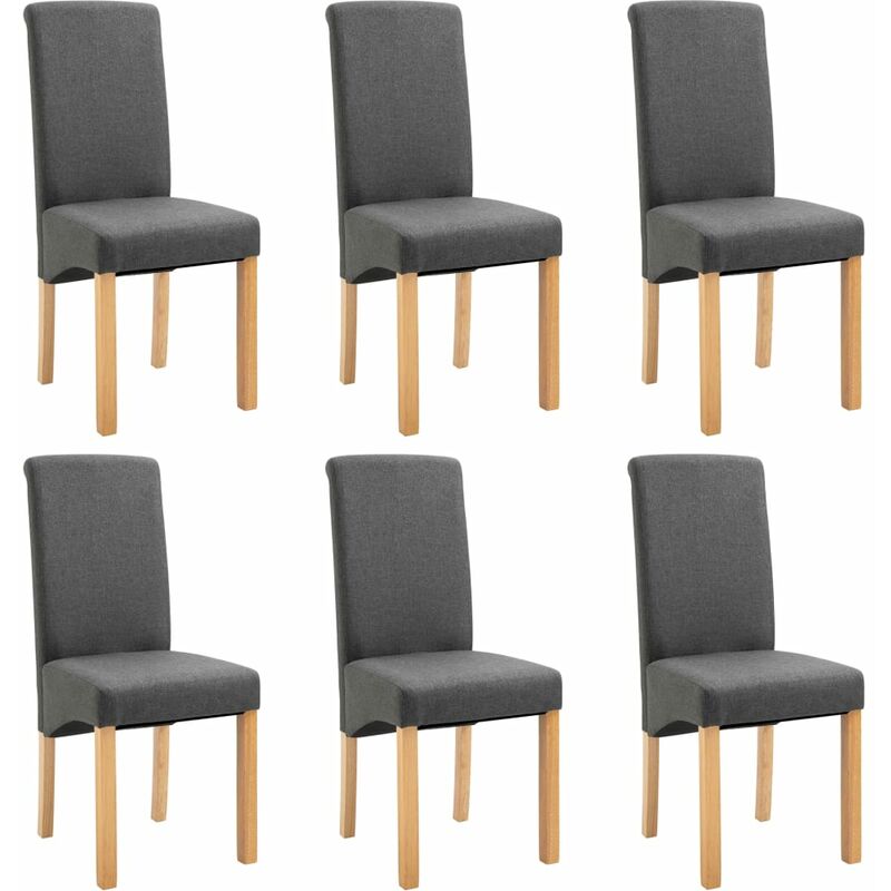 

Sillas de Comedor de Tela 6 Unidades Gris - Gris - Vidaxl