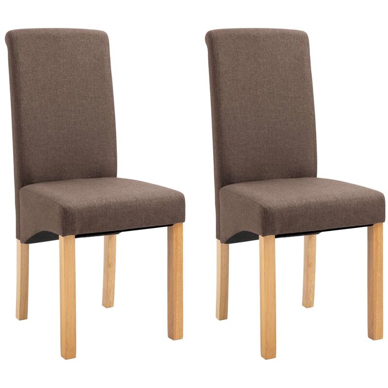 

vidaXL Sillas de Comedor de Tela 2 Unidades Marrón - Marrón
