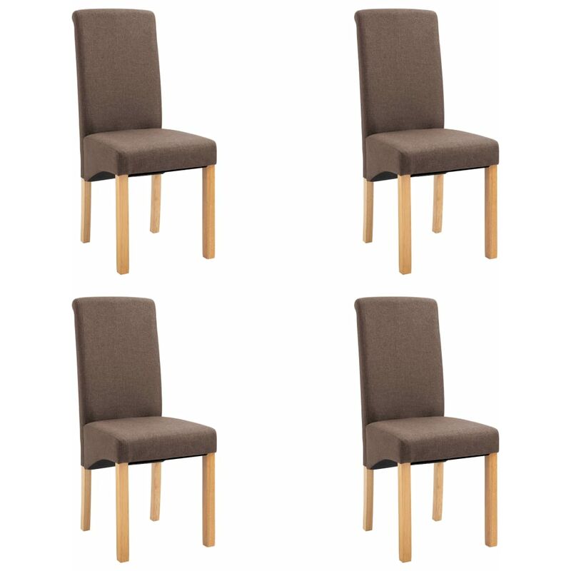 

vidaXL Sillas de Comedor de Tela 4 Unidades Marrón - Marrón