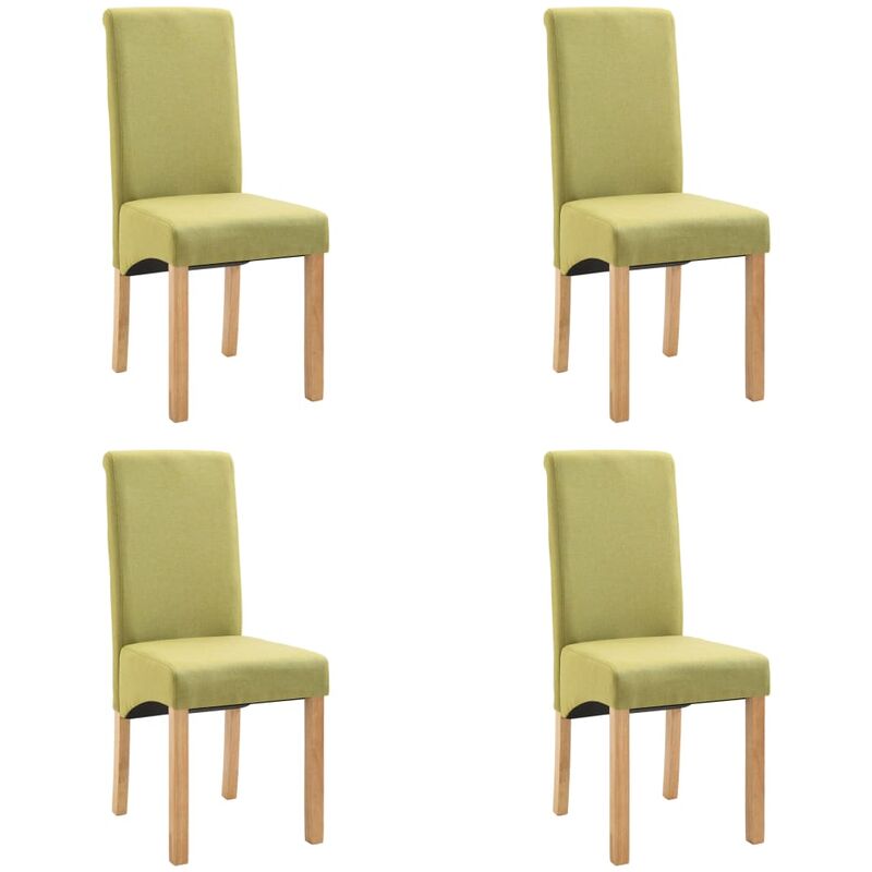 

vidaXL Sillas de Comedor de Tela 4 Unidades Verde - Verde