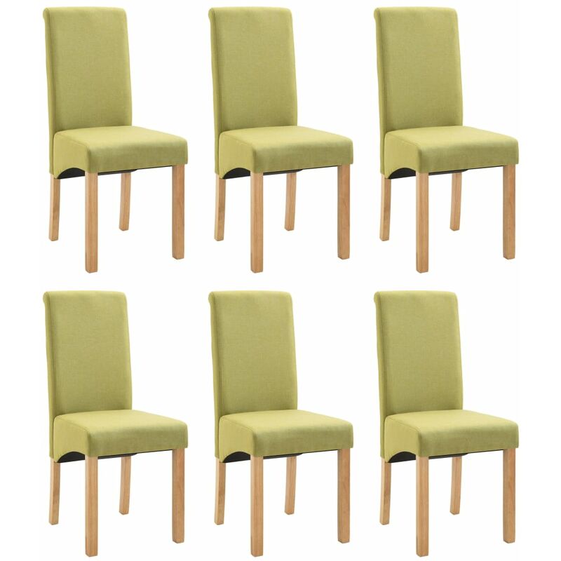 

vidaXL Sillas de Comedor de Tela 6 Unidades Verde - Verde