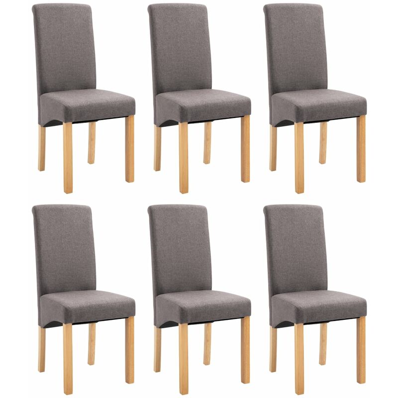 

vidaXL Sillas de Comedor de Tela 6 Unidades Gris Taupe - Gris Topo