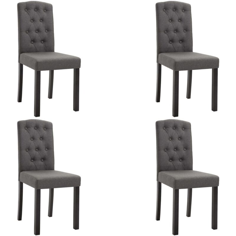 

vidaXL Sillas de Comedor de Tela 4 Unidades Gris Oscura - Gris