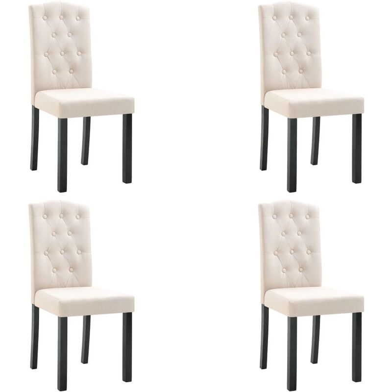 

vidaXL Sillas de Comedor de Tela 4 Unidades Crema - Crema