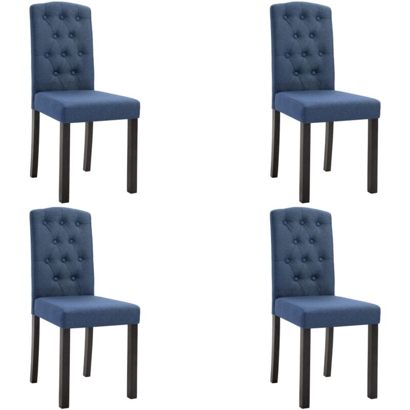 

vidaXL Sillas de Comedor de Tela 4 Unidades Azul - Azul