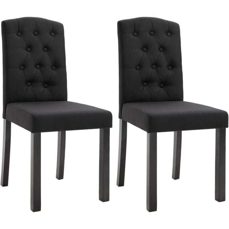 

vidaXL Sillas de Comedor de Tela 2 Unidades Negra - Negro