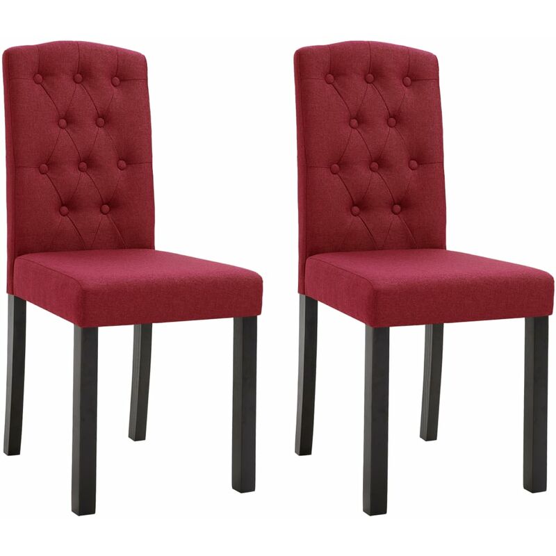 

vidaXL Sillas de Comedor de Tela 2 Unidades Vino Tinto - Rojo