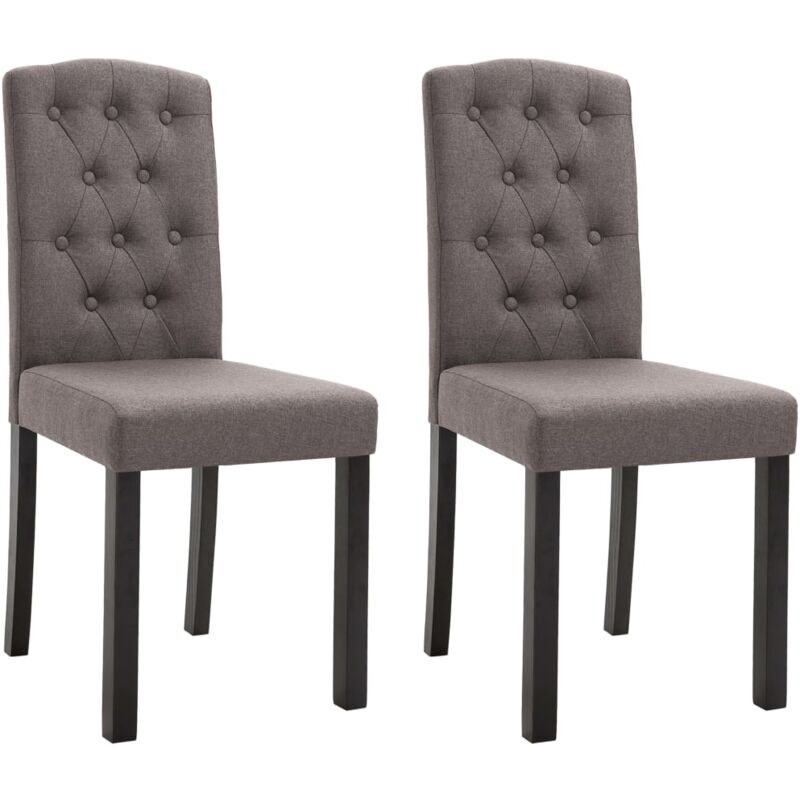 

vidaXL Sillas de Comedor de Tela 2 Unidades Gris Taupe - Gris Topo