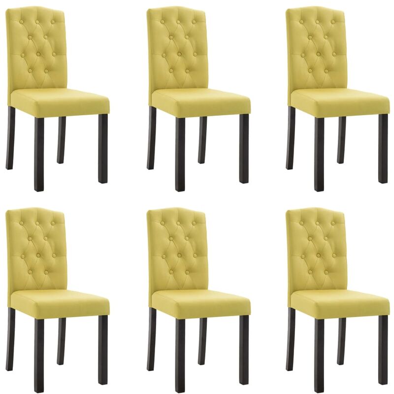 

vidaXL Sillas de Comedor de Tela 6 Unidades Verde - Verde