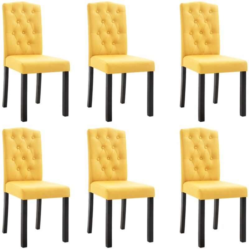 

vidaXL Sillas de Comedor de Tela 6 Unidades Amarilla - Amarillo