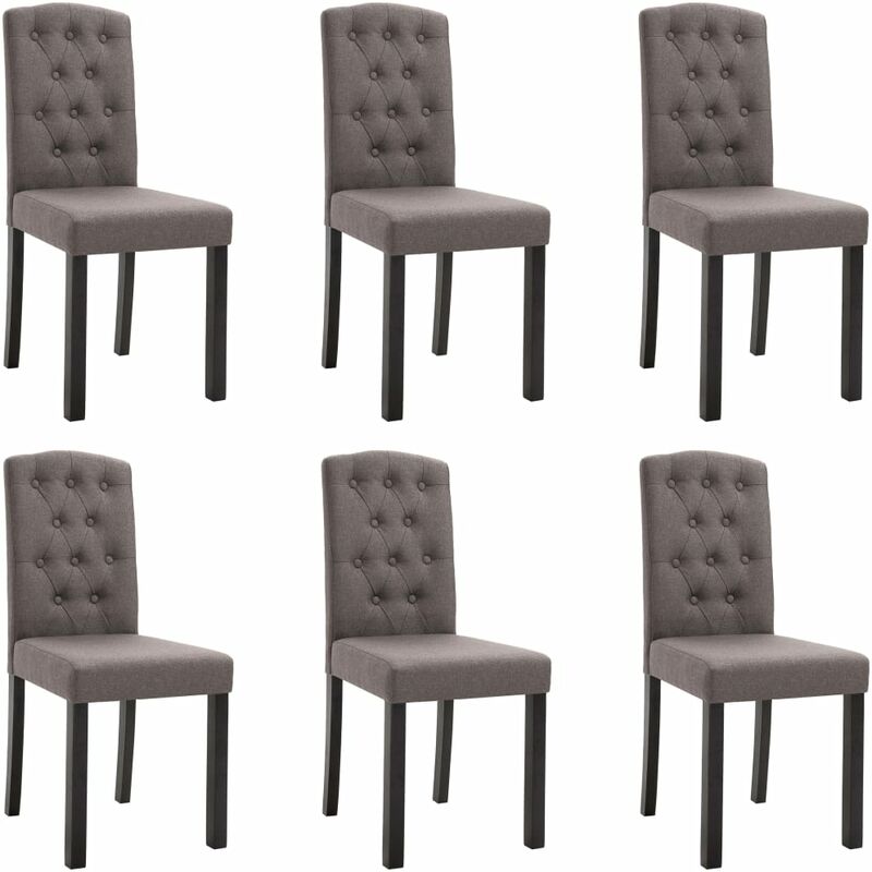 

vidaXL Sillas de Comedor de Tela 6 Unidades Gris Taupe - Gris Topo