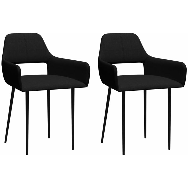

Sillas de comedor 2 unidades de tela negra