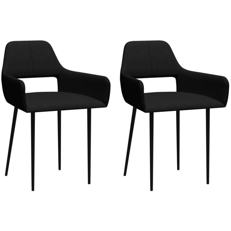 

Sillas de comedor 2 unidades de tela negra