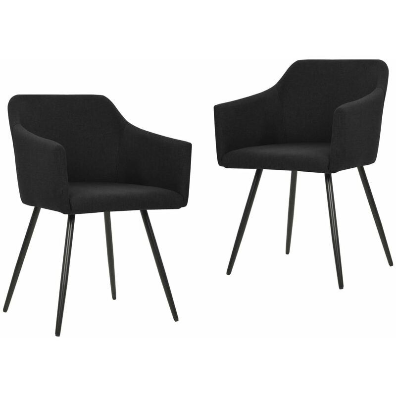

Sillas de comedor 2 unidades de tela negras