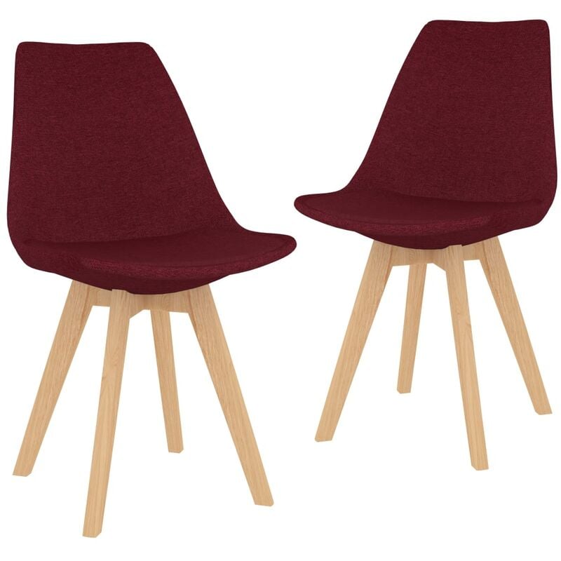 

Sillas de comedor 2 unidades de tela rojo vino tinto