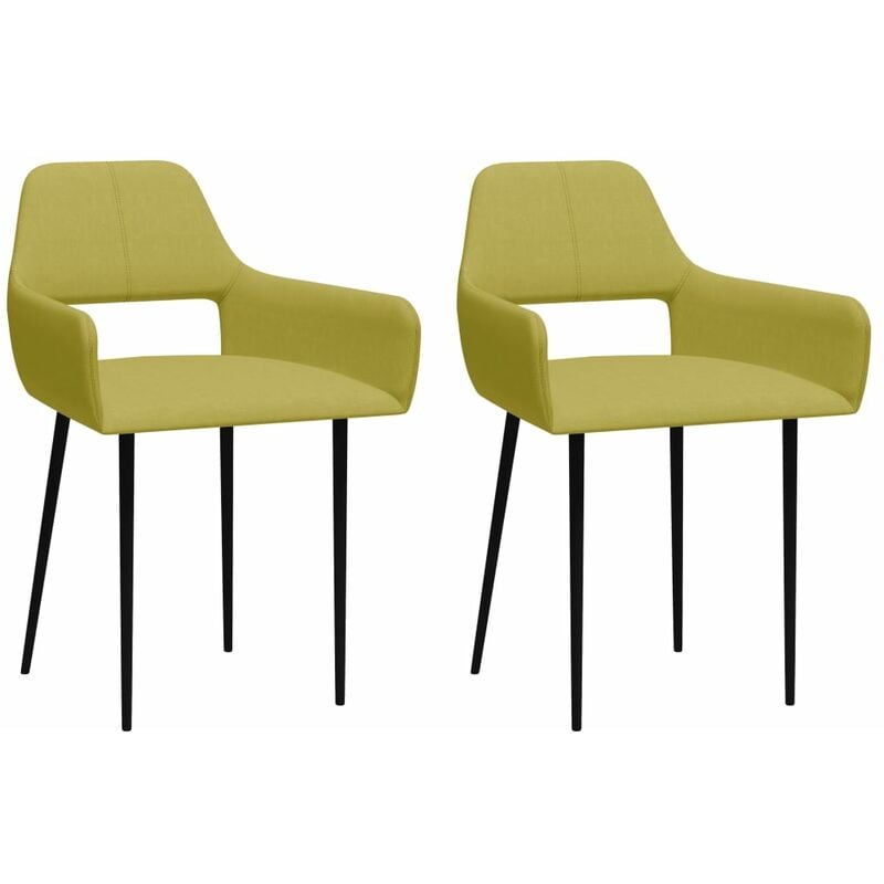 

Sillas de comedor 2 unidades de tela verde
