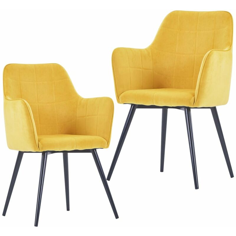 

Sillas de comedor 2 unidades de terciopelo amarillo