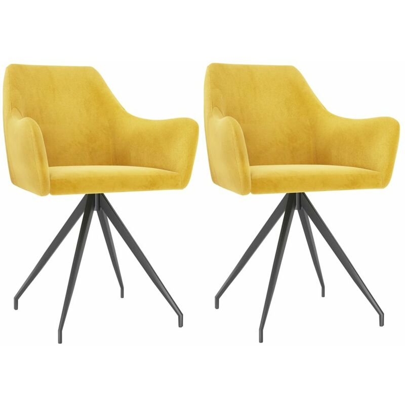 

Sillas de comedor 2 unidades de terciopelo amarillo