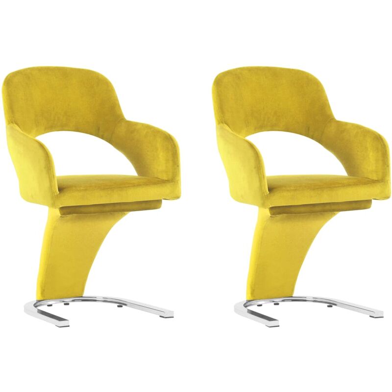

Sillas de comedor 2 unidades de terciopelo amarillo