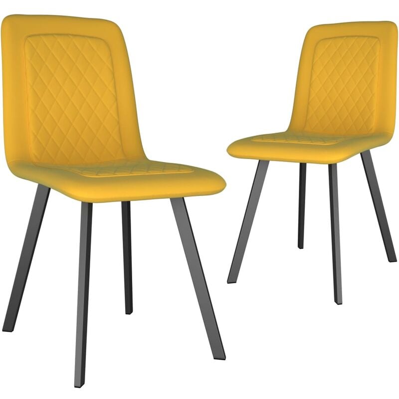 

Sillas de comedor 2 unidades de terciopelo amarillo