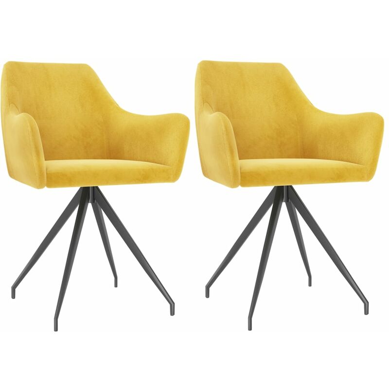 

Sillas de comedor 2 unidades de terciopelo amarillo