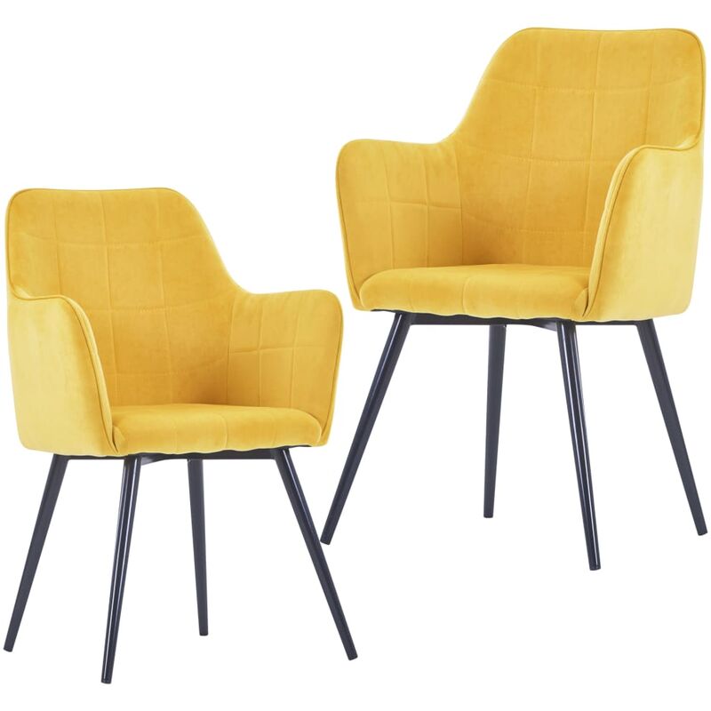 

Sillas de comedor 2 unidades de terciopelo amarillo