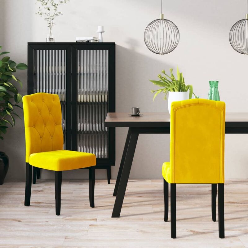 

Sillas de comedor 2 unidades de terciopelo amarillo
