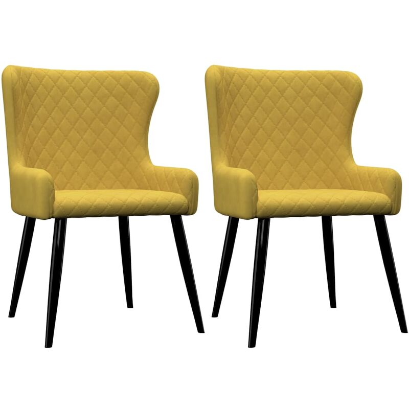 

Sillas de comedor 2 unidades de terciopelo amarillo - Amarillo