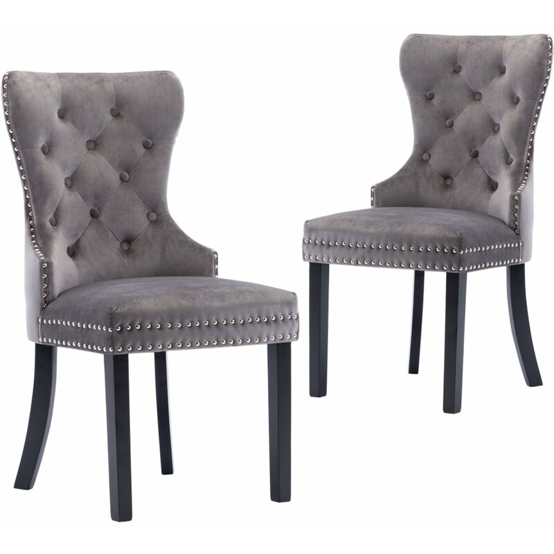 

Happyshopping - Sillas de comedor 2 unidades de terciopelo gris