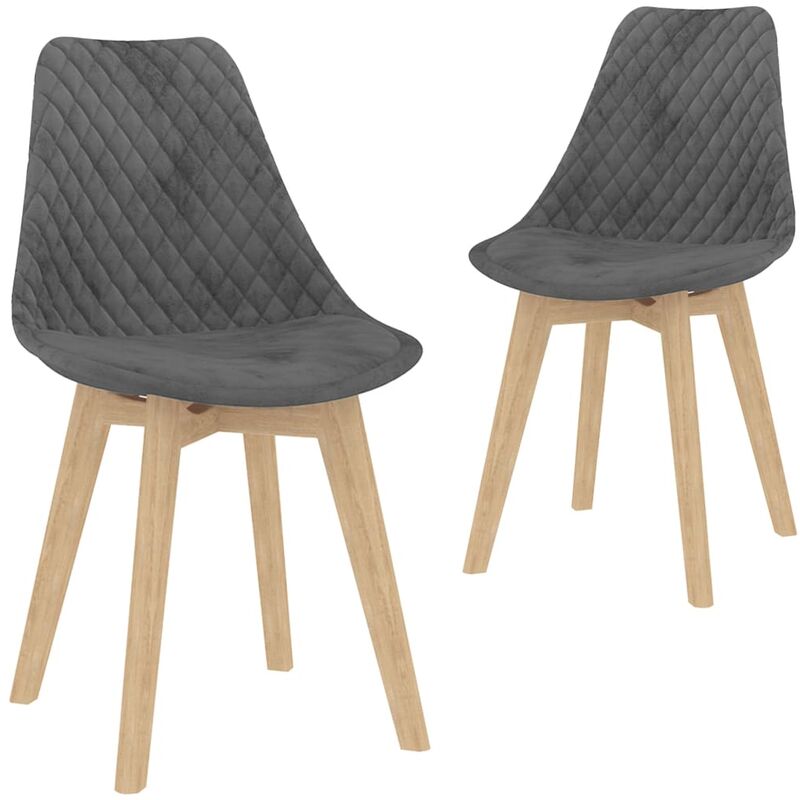 

Sillas de comedor 2 unidades de terciopelo gris