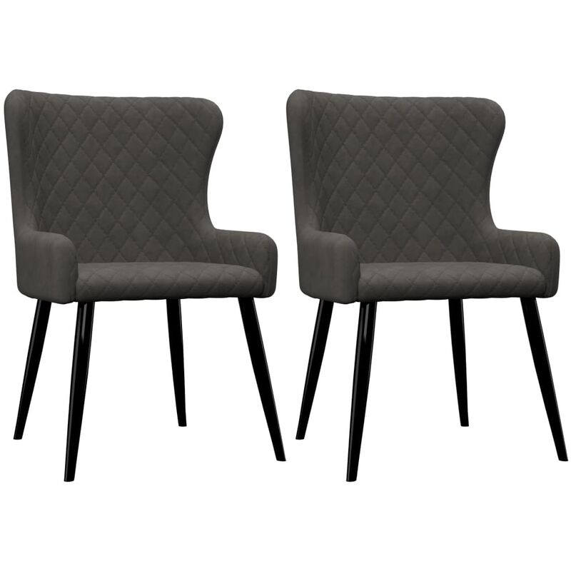 

Sillas de comedor 2 unidades de terciopelo gris - Gris
