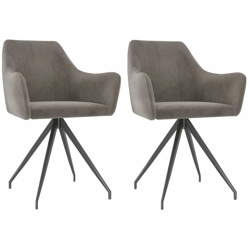 

Sillas de comedor 2 unidades de terciopelo gris claro