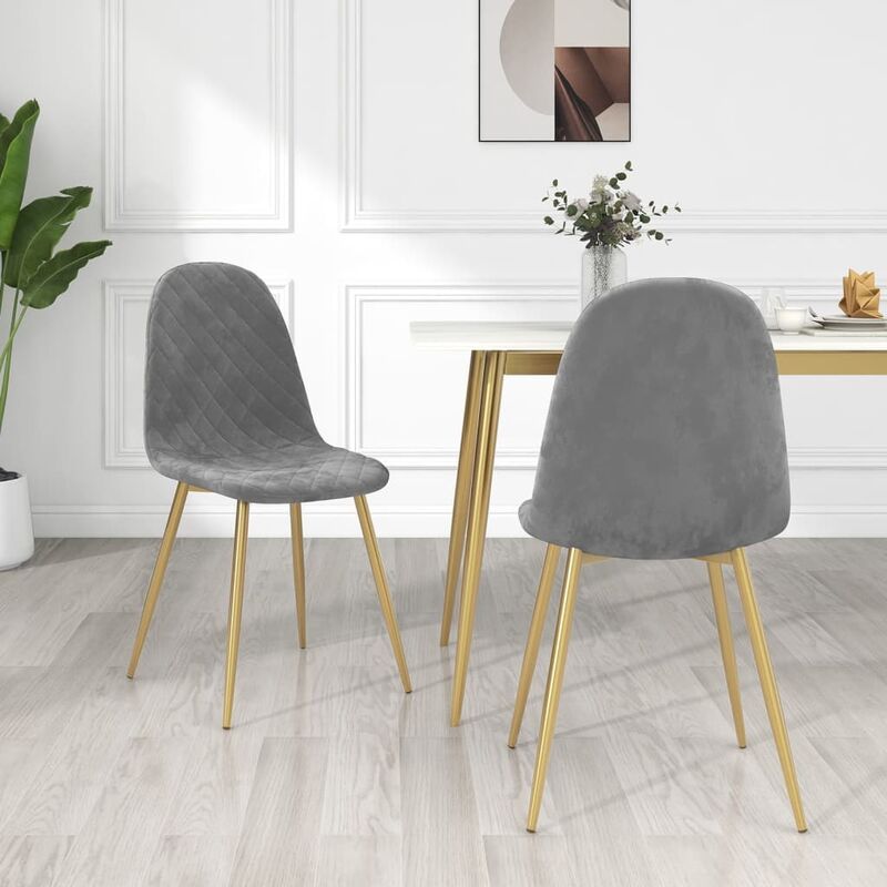 

Sillas de comedor 2 unidades de terciopelo gris claro