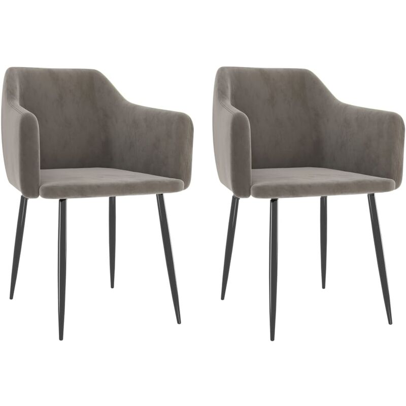 

Sillas de comedor 2 unidades de terciopelo gris claro - Gris