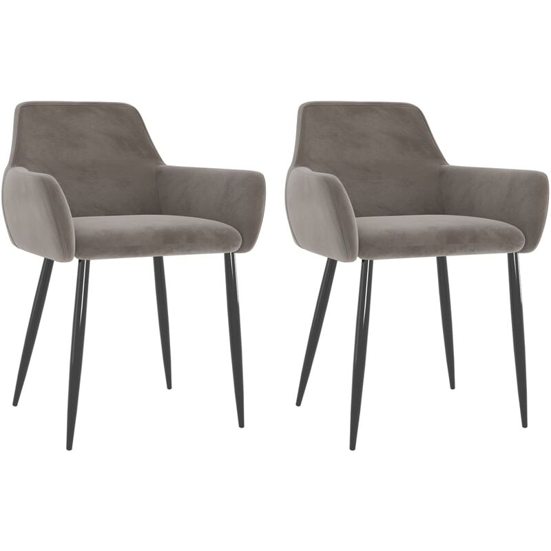 

Sillas de comedor 2 unidades de terciopelo gris claro - Gris