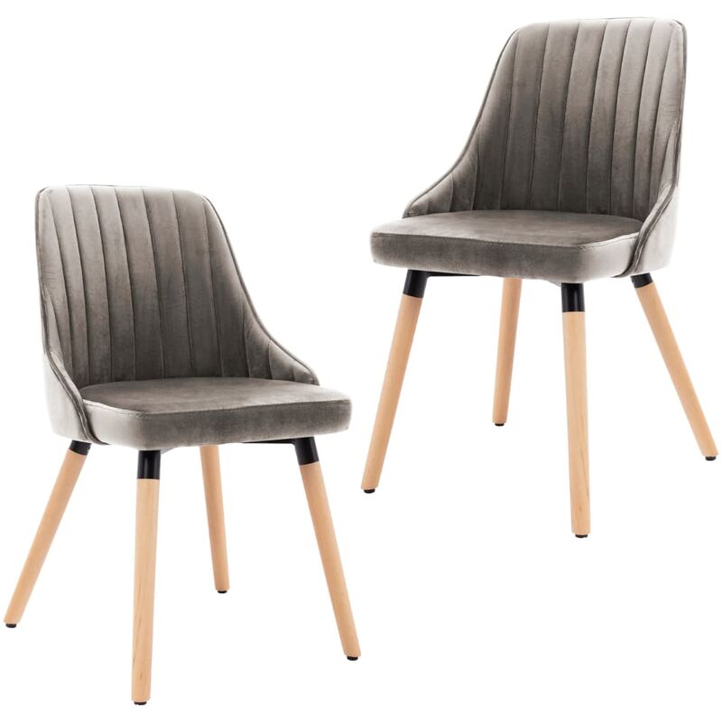 

Sillas de comedor 2 unidades de terciopelo gris claro - Gris