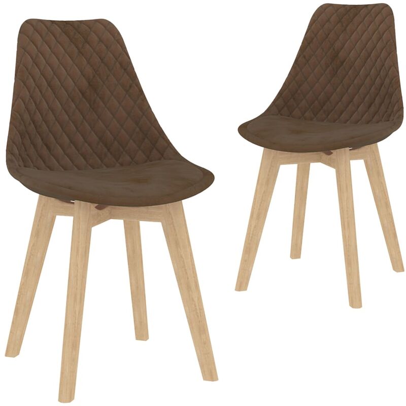 

Sillas de comedor 2 unidades de terciopelo marrón