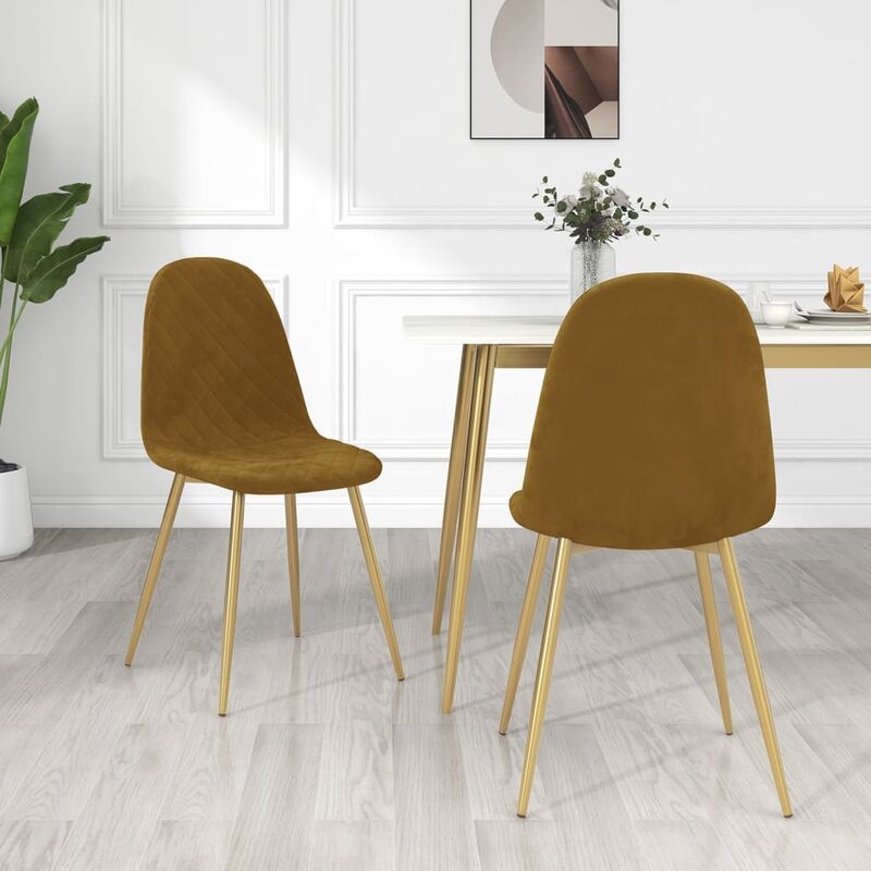 

BHD - Sillas de comedor 2 unidades de terciopelo marrón